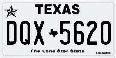 TX license plate DQX5620