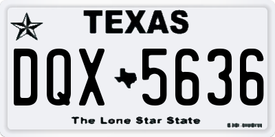 TX license plate DQX5636