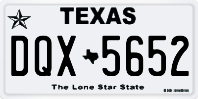 TX license plate DQX5652