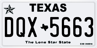TX license plate DQX5663