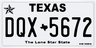 TX license plate DQX5672
