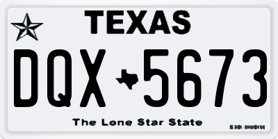 TX license plate DQX5673