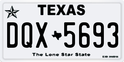 TX license plate DQX5693