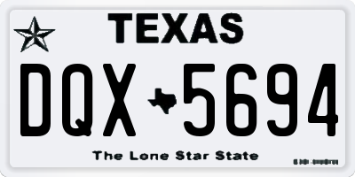 TX license plate DQX5694