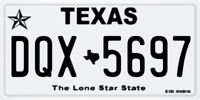 TX license plate DQX5697