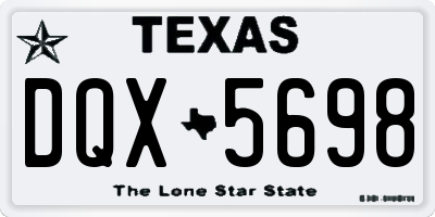 TX license plate DQX5698