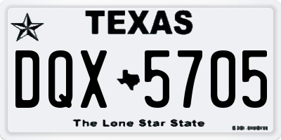 TX license plate DQX5705