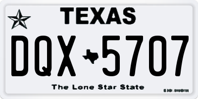 TX license plate DQX5707