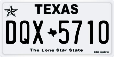 TX license plate DQX5710