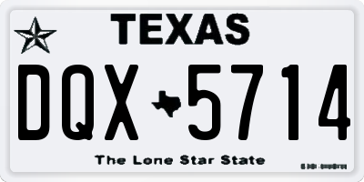 TX license plate DQX5714
