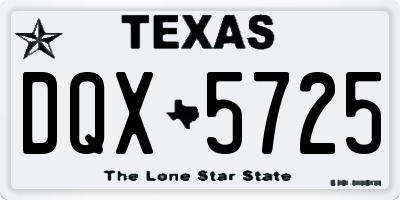 TX license plate DQX5725