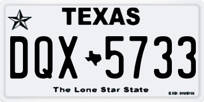TX license plate DQX5733