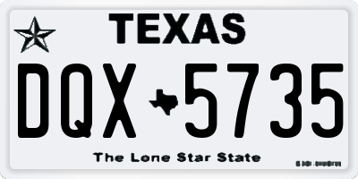 TX license plate DQX5735