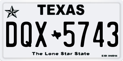 TX license plate DQX5743