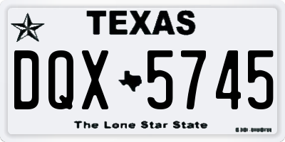 TX license plate DQX5745