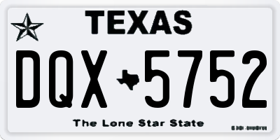 TX license plate DQX5752