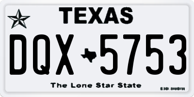 TX license plate DQX5753