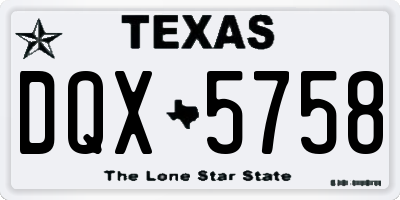 TX license plate DQX5758