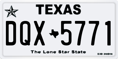 TX license plate DQX5771