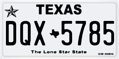 TX license plate DQX5785