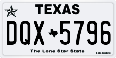 TX license plate DQX5796