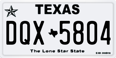 TX license plate DQX5804