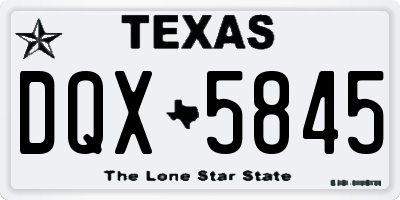 TX license plate DQX5845