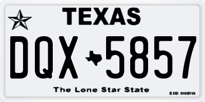 TX license plate DQX5857