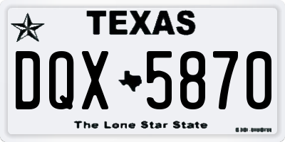 TX license plate DQX5870