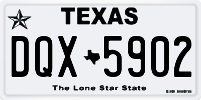 TX license plate DQX5902