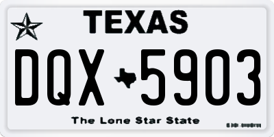 TX license plate DQX5903