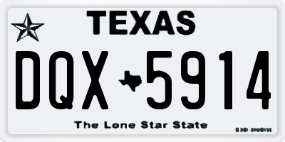 TX license plate DQX5914