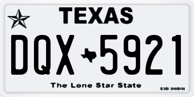 TX license plate DQX5921