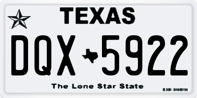 TX license plate DQX5922
