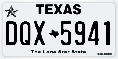 TX license plate DQX5941