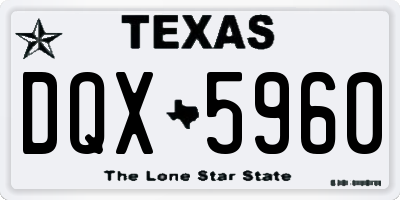 TX license plate DQX5960