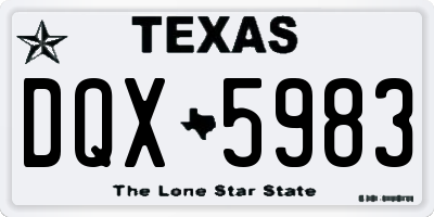 TX license plate DQX5983