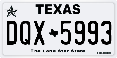 TX license plate DQX5993