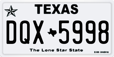TX license plate DQX5998