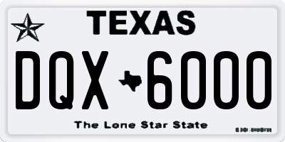 TX license plate DQX6000