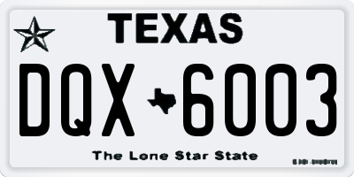 TX license plate DQX6003