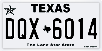 TX license plate DQX6014