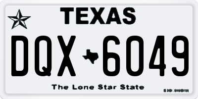 TX license plate DQX6049