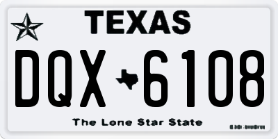 TX license plate DQX6108