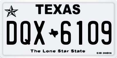 TX license plate DQX6109