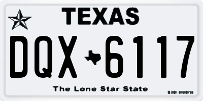 TX license plate DQX6117