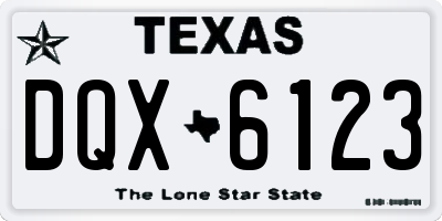 TX license plate DQX6123