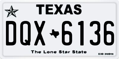 TX license plate DQX6136