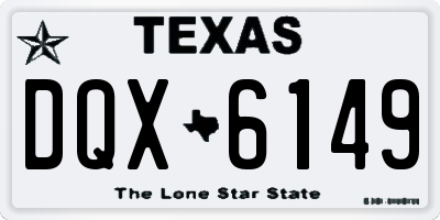TX license plate DQX6149