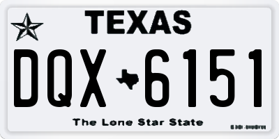 TX license plate DQX6151